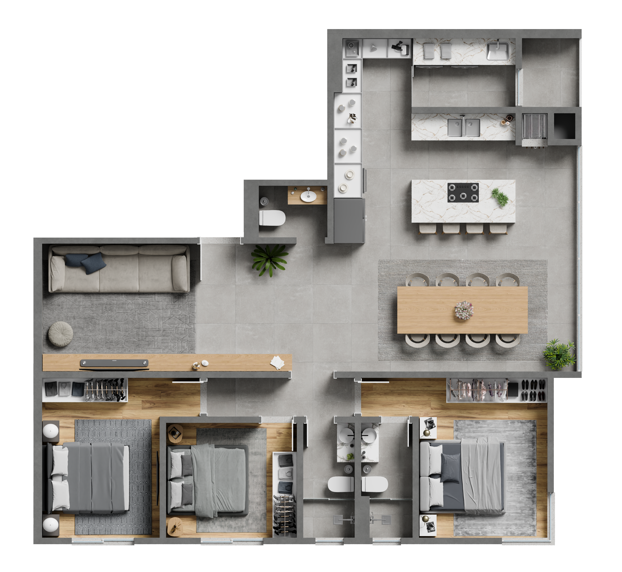 Planta Tipo 03 — 119 m²
